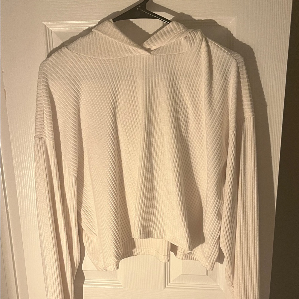 Hollister Cream Ribbed Knit Top